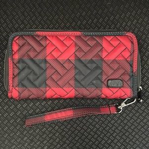 Lug Handspring Wallet in buffalo check red NWOT